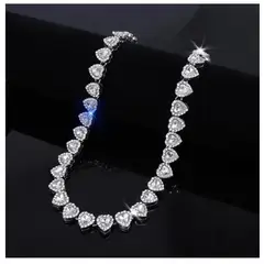 GENERICO - COLLAR 40 CORAZON CIRCON PLATEADO MODA ELEGANTE REGALO MADRE SAN VALENTIN NAVIDAD GENIEKA