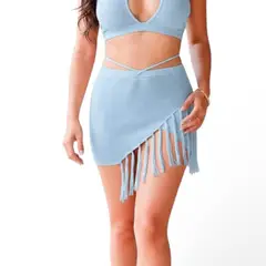 GENERICO - Salida de playa De Hilo 359-13 Color Celeste