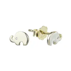 ESPIRAL ROJO - Aretes Elefante Mini - Plata