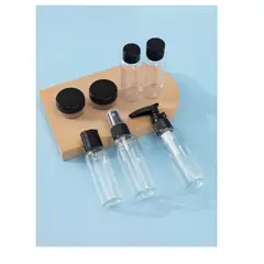 ITELSISTEM - Kit Viajero 7 botellas de viaje frascos envase Negro Dispensador