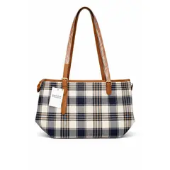 GENERICO - Cartera Moderna De Cuadros Color Negro y Marrón Para Mujer Elegante Versátil