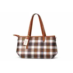 GENERICO - Cartera Moderna De Cuadros Color Marrón Para Mujer Elegante Versátil