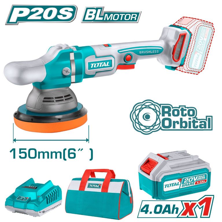 PULIDORA 6 PULGADAS 20V PESADA, CON BATERÍA Y CARGADOR-TAPLI20151
