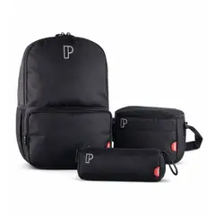 PORTA - PACK MOCHILA MARACAY 3 PIEZAS MOCHILA LONCHERA CARTUCHERA NEGRO