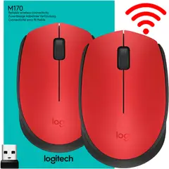 LOGITECH - Mouse Inalámbrico M170 USB 2.4GHz 1000 DPI Red