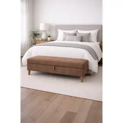 ARTSOFA - Banqueta Baúl Duvall Marrón Antifluido + Obsequio