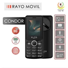 GENERICO - CELULAR RAYO CONDOR 3G color NEGRO BATERIA DE 1400