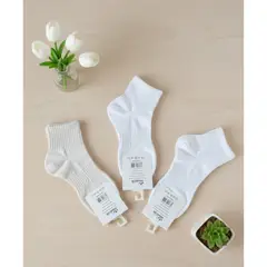 GENERICO - Pack de 3 Medias Tobilleras 3/4 Blancas de Mujer