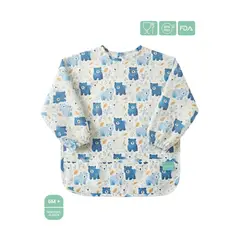 VERSATINO - Babero impermeable con mangas Osos en azul -