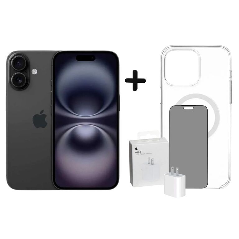 IPHONE 16 128GB - BLACK + CUBO + CASE + MICA