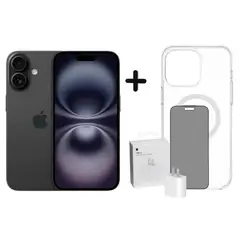 APPLE - IPHONE 16 128GB - BLACK + CUBO + CASE + MICA