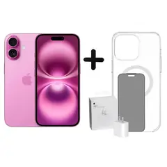 APPLE - IPHONE 16 128GB ROSA + CUBO + CASE + MICA