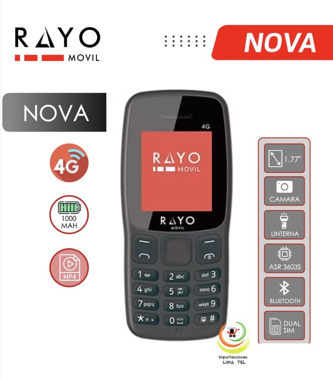 CELULAR RAYO NOVA 4G NEGRO BATERIA DE 14000