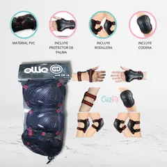 OLLIE - Set Protector KIDS «CONFORT PRO» BlackRed