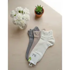 GENERICO - Pack de 3 Medias de Mujer Crema, Gris, Beige