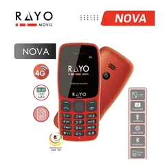 GENERICO - CELULAR RAYO NOVA 4G ROJO BATERIA DE 14000