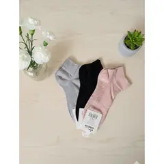 GENERICO - Pack de 3 Medias de Mujer Gris, Negro, Rosado