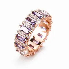 GENERICO - Anillo de Mujer Elegante con Circonita Cúbica Diseño Lujoso Brillante