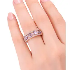 GENERICO - Anillo de Mujer Elegante con Circonita Cúbica Diseño Lujoso Brillante