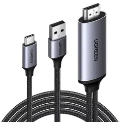 UGREEN - 35984A CABLE ADAPTADOR USB C A HDMI ACTIVO CON ALIMENTACION USBA- CABLE DE 2 MTS