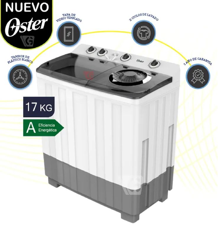 Lavadora Semiautomática 17 kg Modelo OS-SAWMK0017W - Blanca