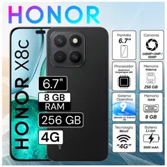 HONOR - Celular X8C 6.7" Pulg 8GB RAM 256GB MagicOS 9.0 - Negro Medianoche