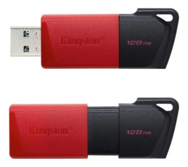 Memoria Usb De 128gb - Negro Con Rojo