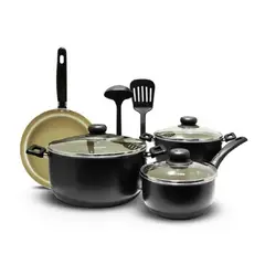 RECORD - Juego de Ollas Negro 9 Piezas 9290093750 – Batería de Cocina