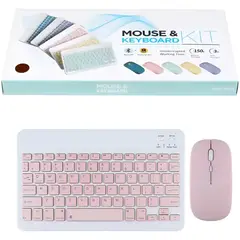 GENERICO - Teclado Y Mouse Bluetooth Celular Tablet TV - Color Rosado