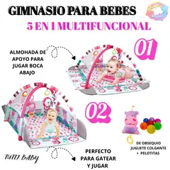 BABI - GIMNASIO PARA ACTIVIDADES 5 EN 1 MULTIFUNCIONAL PARA BEBES - ROSADO