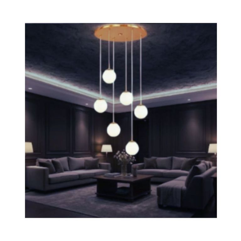 LAMPARA COLGANTE DE 6 ESFERAS LED