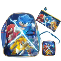 GENERICO - Mochila para Niños y Niñas Multipack 3 en 1 Regreso a Clases Personajes Animados