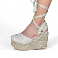 GENERICO - Sandalia Mujer 2086L-65 Tijeras Taco X5 Color Nude