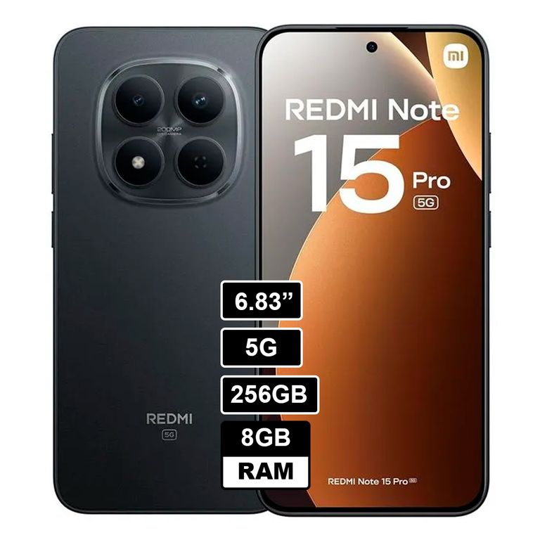 Smartphone Redmi Note 15 Pro 5G 8GB 256GB Negro