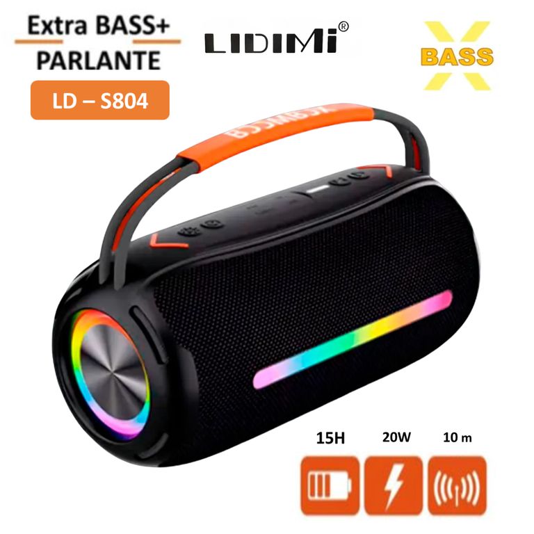 Parlante portátil Bluetooth LD-S804 XBASS negro