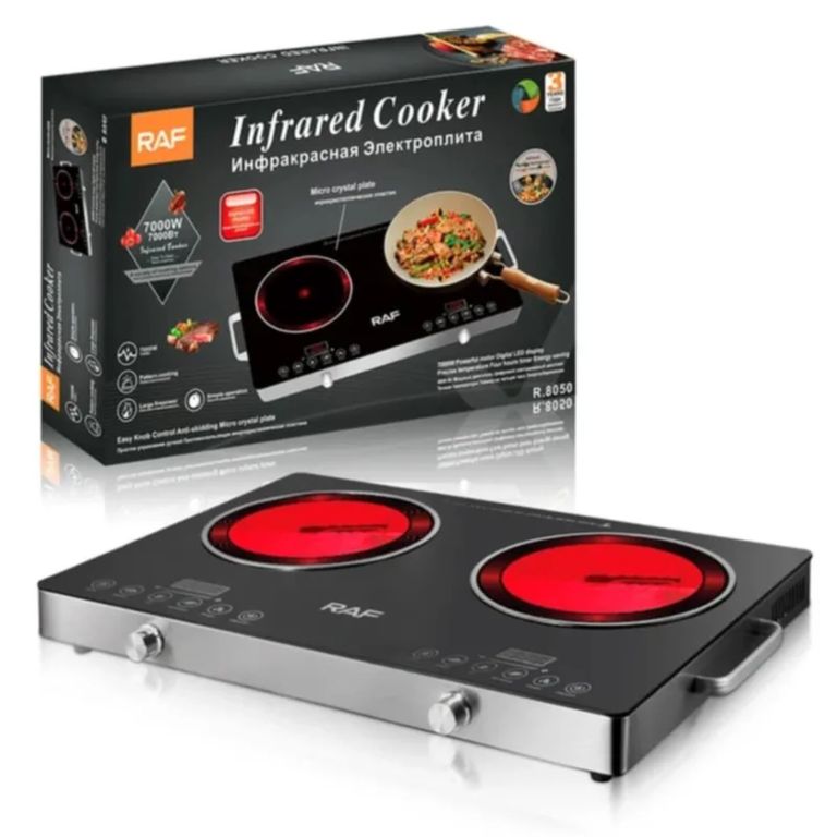 Cocina de Inducción Infrarroja Doble Hornilla RAF 7000 Watts R.8050