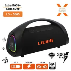 LIDIMI - Parlante Bluetooth 300W LD-S665 Extra Bass USB RGB