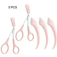 GENERICO - TIJERAS RECORTADORAS CON NAVAJAS PARA LA CEJA  5 PIEZAS