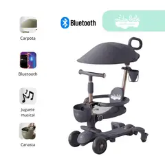 KIDS - Triciclo para niño Yei con Bluetooth 6 en 1 BLACK