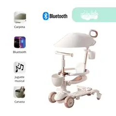 KIDS - Triciclo para niño Yei con Bluetooth 6 en 1 BLANCO