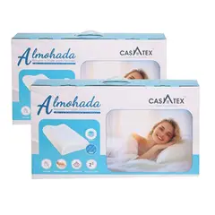 CASATEX - Pack de 2 Almohadas Cervical con Gel - Hipoalergénico 60 x 40 cm + 12 cm