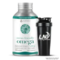 YOUTHEORY - Omega 3 1470mg - 120 Cápsulas + Shaker