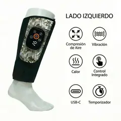 PERUMASSAGE - Masajeador de Pantorrilla con compresion vibracion, calor de 40 a 55 C recargable Lado Izquierdo (L)