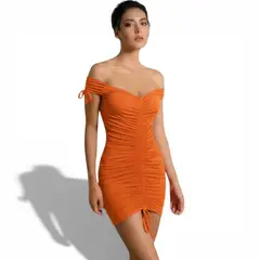 GENERICO - Vestido Rip casual Jala pita Medio TCL-20 color ladrillo claro