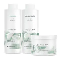 WELLA - - Nutricurls Shampoo 1l Acondicionador 1l Mascarilla 500ml