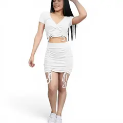 GENERICO - Vestido Rip casual manga corta TCL-18 color perla