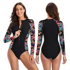 PUREPOWER - Traje de baño unisex con cremallera y mangas largas para protección solar UPF 50- SIZE L