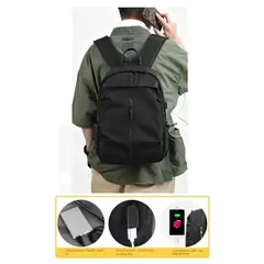 GENERICO - MOCHILA NEGRA ESCOLAR LAPTOP UNIVERSIDAD OFICINA GYM ORGANIZADORES VERANO NAVIDAD GENIEKA