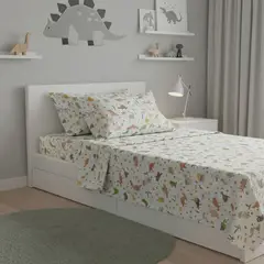 GENERICO - JUEGO DE SABANAS LISO BABY DINOSAURIO ALGODON