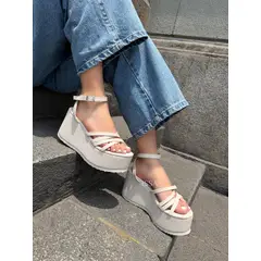 GENERICO - Sandalias Plataforma AURA chunky con pulsera al tobillo - en Hueso